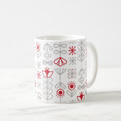 北欧スカンジナビア赤と白のクリスマス コーヒーマグカップ (正面右)