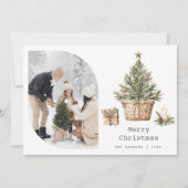 北欧スカンジナビアBohoクリスマスツリー写真 シーズンカード (正面)