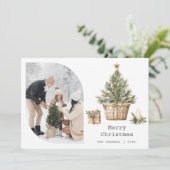 北欧スカンジナビアBohoクリスマスツリー写真 シーズンカード (スタンド正面)