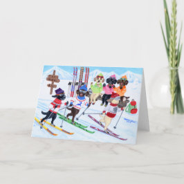 北欧スキーラブラドール絵画ズ カード