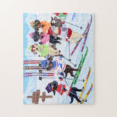 北欧スキーラブラドール絵画ズ ジグソーパズル (縦)