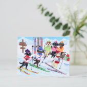 北欧スキーラブラドール絵画ズ ポストカード (スタンド正面)