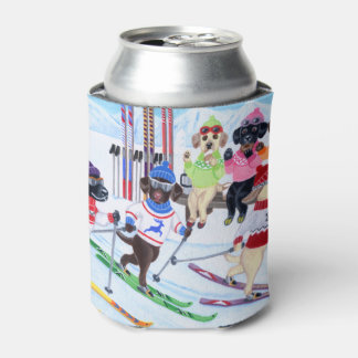 北欧スキーラブラドール絵画ズ 缶クーラー