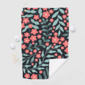 北欧スタイルに咲くピンクのレトロスタイル ゴルフタオル (インサイチュ)