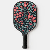 北欧スタイルに咲くピンクのレトロスタイル ピックルボールラケット (裏面)