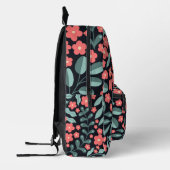北欧スタイルに咲くピンクのレトロスタイル プリントバックパック (左)