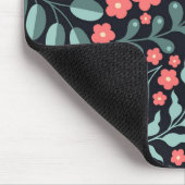 北欧スタイルに咲くピンクのレトロスタイル マウスパッド (コーナー)