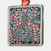 北欧スタイルに咲くピンクのレトロスタイル メタルオーナメント (左)