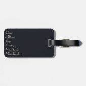 北欧スタイルに咲くピンクのレトロスタイル ラゲッジタグ (裏面横)