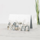 北欧スタイルの家の折り込みグリーティングカード カード (裏面)