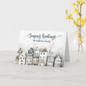 北欧スタイルの家の折り込みグリーティングカード カード (黄色い花)