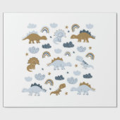 北欧スタイルの手描き恐竜とst ラッピングペーパー (フラット)
