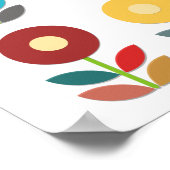 北欧スタイルの茎と花 ポスター (角)