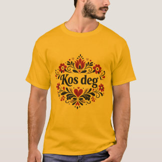 北欧スタイルの「Kos deg」Tシャツ, スカンジナビア ミニマリスト Tシャツ