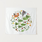 北欧スタイルイラストサークル タペストリー (正面(横))