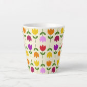 北欧スタイルカラフルオンCrmフラワーパターン カフェラテマグ (正面)