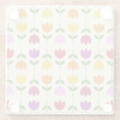 北欧スタイルカラフルオンCrmフラワーパターン ガラスコースター (裏面)