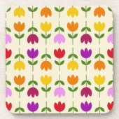 北欧スタイルカラフルオンCrmフラワーパターン コースター (正面)