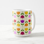 北欧スタイルカラフルオンCrmフラワーパターン コーヒーマグカップ (正面右)