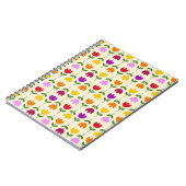 北欧スタイルカラフルオンCrmフラワーパターン ノートブック (左側)