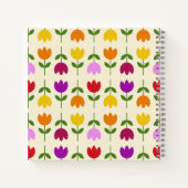 北欧スタイルカラフルオンCrmフラワーパターン ノートブック (裏面)