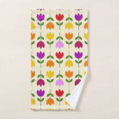 北欧スタイルカラフルオンCrmフラワーパターン バスタオルセット (ハンドタオル)