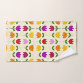 北欧スタイルカラフルオンCrmフラワーパターン バスタオルセット (ハンドタオル)