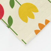 北欧スタイルカラフルオンCrmフラワーパターン フリースブランケット (角)