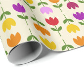 北欧スタイルカラフルオンCrmフラワーパターン ラッピングペーパー (ロールコーナー)
