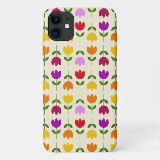 北欧スタイルカラフルオンCrmフラワーパターン Case-Mate iPhoneケース (裏面)