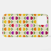 北欧スタイルカラフルオンCrmフラワーパターン iPhoneケース (裏面横)