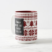 北欧スタイルクリスマスセパーソナライズされたーターツート ツートーンマグカップ (正面左)