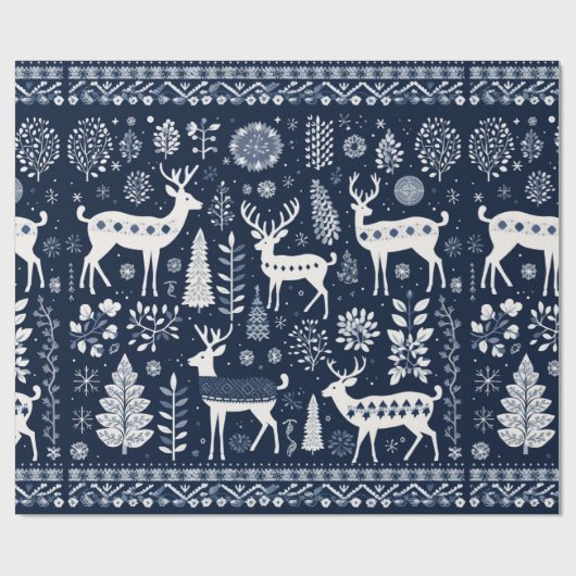 北欧スタイルディアブルークリスマス ラッピングペーパー (フラット)
