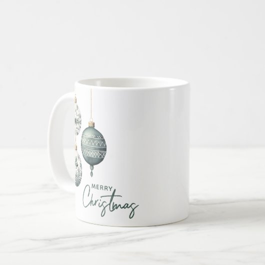 北欧スタイルモダンオーナメントメリークリスマス コーヒーマグカップ (正面左)