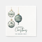 北欧スタイルモダンオーナメントメリークリスマス スタンダードカクテルナプキン (正面)