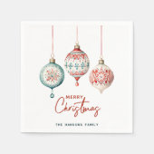 北欧スタイルモダンオーナメントメリークリスマス スタンダードカクテルナプキン (正面)