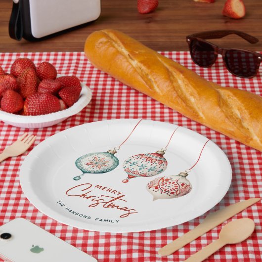 北欧スタイルモダンオーナメントメリークリスマス ペーパープレート (ピクニック)