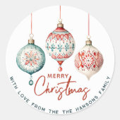 北欧スタイルモダンオーナメントメリークリスマス ラウンドシール (正面)