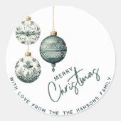 北欧スタイルモダンオーナメントメリークリスマス ラウンドシール (正面)