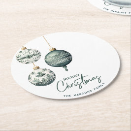 北欧スタイルモダンオーナメントメリークリスマス ラウンドペーパーコースター