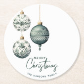 北欧スタイルモダンオーナメントメリークリスマス ラウンドペーパーコースター (正面)