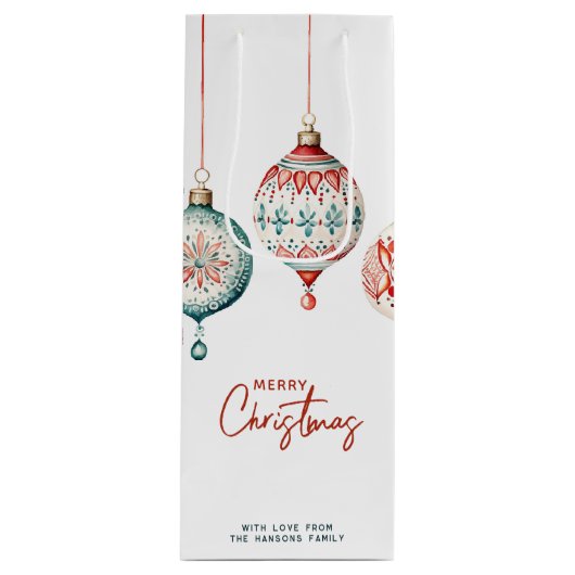 北欧スタイルモダンオーナメントメリークリスマス ワインギフトバッグ (正面)