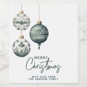 北欧スタイルモダンオーナメントメリークリスマス ワインラベル (シングルラベル)