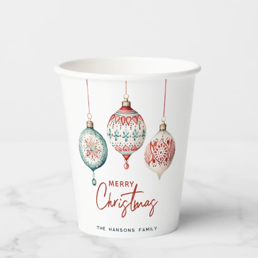 北欧スタイルモダンオーナメントメリークリスマス 紙コップ (正面)