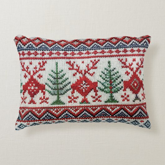 北欧スタイル刺繍クリスマス装飾用クッション アクセントクッション (正面)
