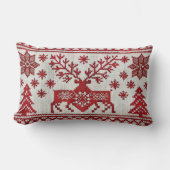 北欧スタイル刺繍クリスマス装飾用クッション ランバークッション (正面)