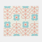 北欧スタイル幾何学的フローラヴィンテージ。 フリースブランケット (正面(横))