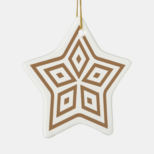 北欧スタイル星菱形の薄茶色 セラミックオーナメント (右)
