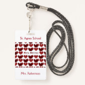 北欧スタイル機関学校先生名 バッジ (裏面ランヤード)