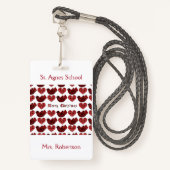 北欧スタイル機関学校先生名 バッジ (正面ランヤード)